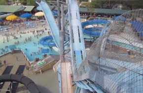 Master Blaster water coaster on-ride HD POV Schlitterbahn, New Braunfels, Texas